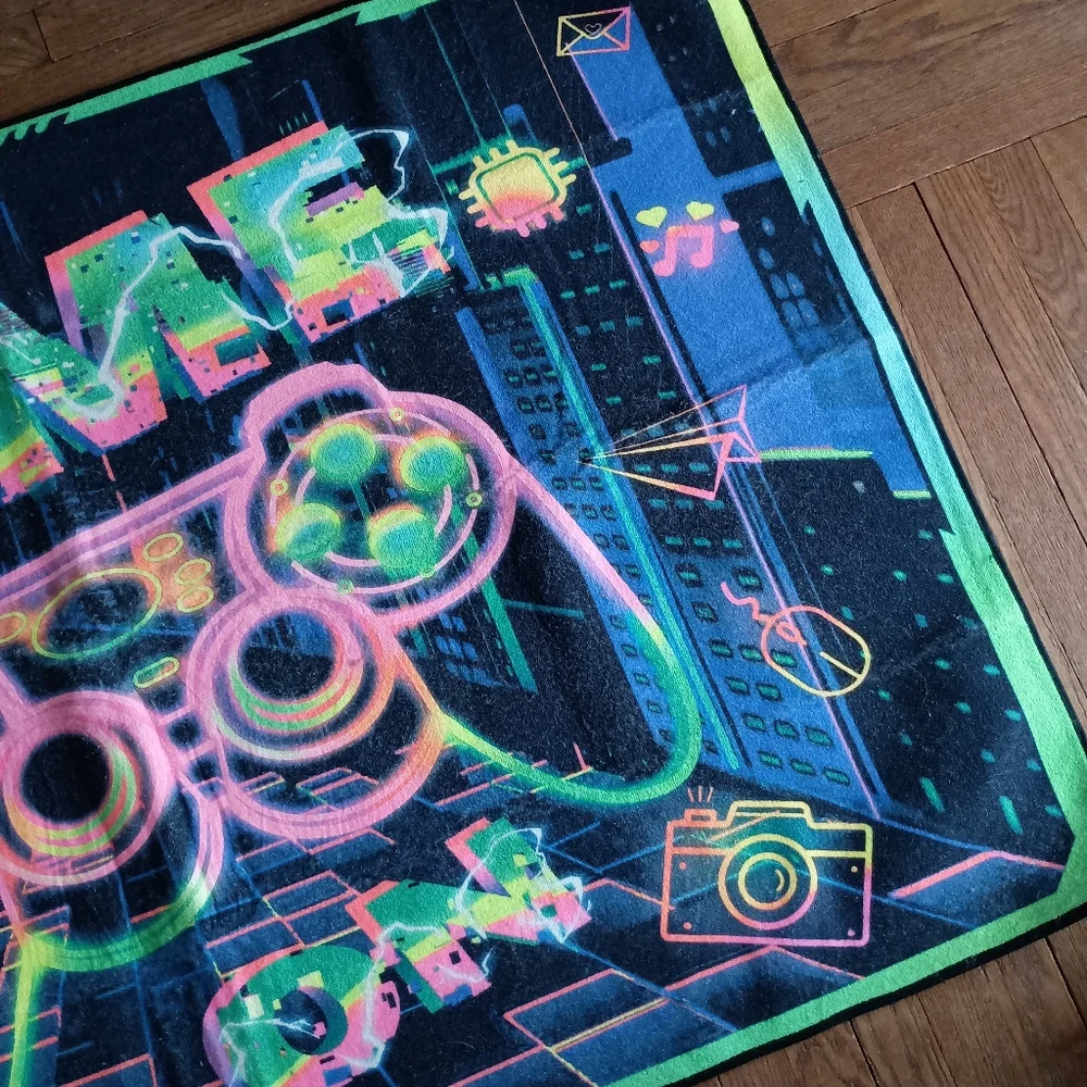 Gaming‎ Area Rug Blacklight UV Reactive